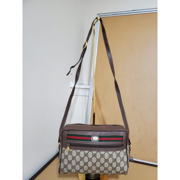 Authentic Gucci Vintage GG Plus Web Crossbody Bag - Picture 1 of 13